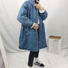 Fleece-lined Oversized Denim Jacket