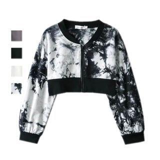 Tie-dyed Crop Zip Jacket