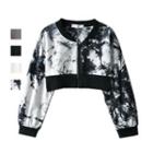 Tie-dyed Crop Zip Jacket