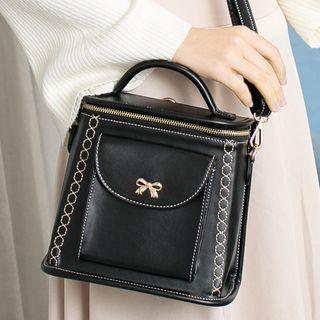 Stitched Bow-accent Cross Bag