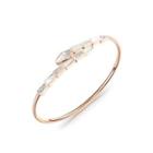 Fashion Personality Plated Rose Gold Serpentine Shell 316l Stainless Steel Bracelet With Cubic Zirconia Rose Gold - One Size
