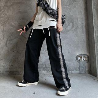 Printed Panel Loose Fit Pants