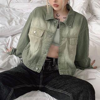 Ombre Cargo Denim Jacket