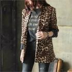 Leopard Single-breasted Blazer Brown - One Size