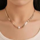 Faux Pearl Pendant Necklace 01 - 4611 - Kc Gold - One Size