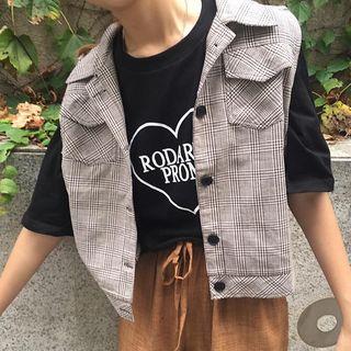 Plaid Collared Vest