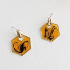 Hexagon Drop Earring 1 Pair - Yellow - One Size