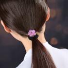 Flower Faux Crystal Hair Tie Purple - One Size