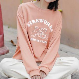 Lettering Sweatshirt Orange - One Size