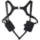 Faux Leather Body Harness & Belt Black - One Size