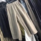 Linen Striped Wide-leg Pants