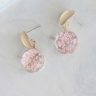 Flower Crystal Ball Earring