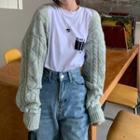 Plain Knit Shrug / Lettering T-shirt