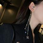Rhinestone Star Dangle Earring 1 Piece - Silver - One Size