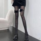 Bow Accent Tights Black - One Size