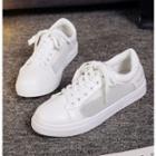 Mesh Panel Lace Up Sneakers