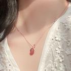 Gemstone Pendant Necklace Necklace - Rose Gold - One Size