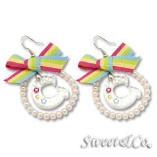 Rainbow Pearly Hoop Swarovski C Earrings Silver - One Size