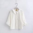 3/4-sleeve Frilled Blouse