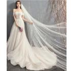 Off Shoulder Short Sleeve Wedding Gown With Dress