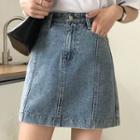 High-waist Loose-fit A-line Denim Skirt