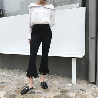 Tasseled Cropped Skinny Pants