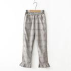 Frill-cuff Plaid Pants