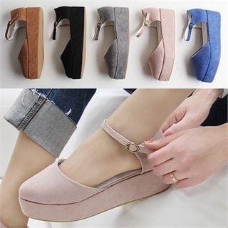 Ankle-strap Platform Dorsay Pumps