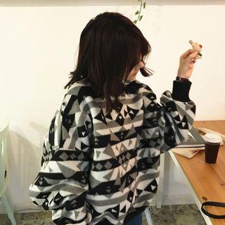 Mock-neck Patterned Pullover