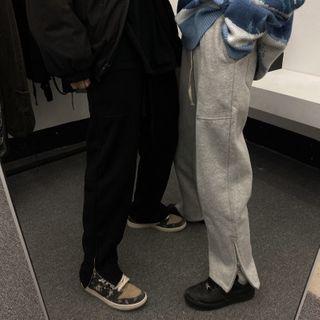 Couple Matching Slit-hem Loose-fit Pants