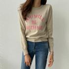 Letter-embroidered Woolen Knit Top