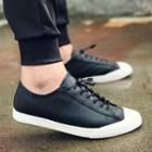 Faux Leather Cap-toe Sneakers