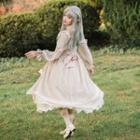 Long-sleeve Lace Trim A-line Lolita Dress