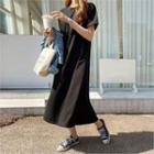 Cuff-sleeve A-line T-shirt Dress