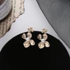 Faux Pearl Alloy Flower Dangle Earring 1 Pair - 925 Silver Earrings - Gold - One Size