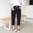 Drawstring-waist Cropped Baggy-fit Pants