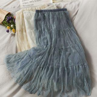 Printed Mesh Midi Skirt In 5 Colors