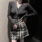 Cardigan / Mini Tweed Skirt