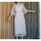 Set: Sleeveless Lace Midi Dress + Light Cape