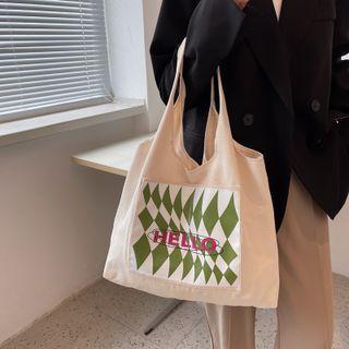 Print Canvas Shopping Bag
