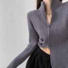 Zipper-details High-neck Sweater In 7 Colors