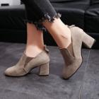 Chunky-heel Panel Ankle Boots