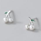 Cherry Faux Pearl Sterling Silver Earring