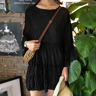 Bell Sleeve Plain Dress