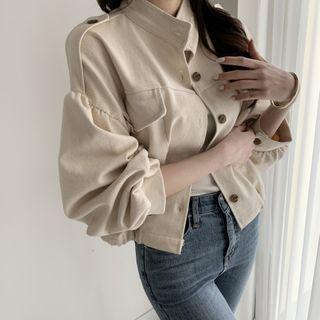 Puff-sleeve Cropped Cargo Jacket