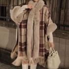 Hood Fluffy Coat Light Coffee - One Size