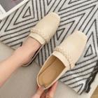 Woven Strap Flat Loafer Mules