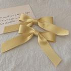 Set Of 2 : Ribbon Hair Clip 1 Pair - Yellow - One Size