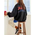 Plus Size Printed Fleece-lined Sweatshirt