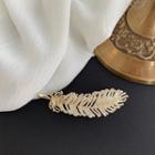 Faux Pearl Feather Hair Pin 1 Pc - As Shown In Figure - One Size